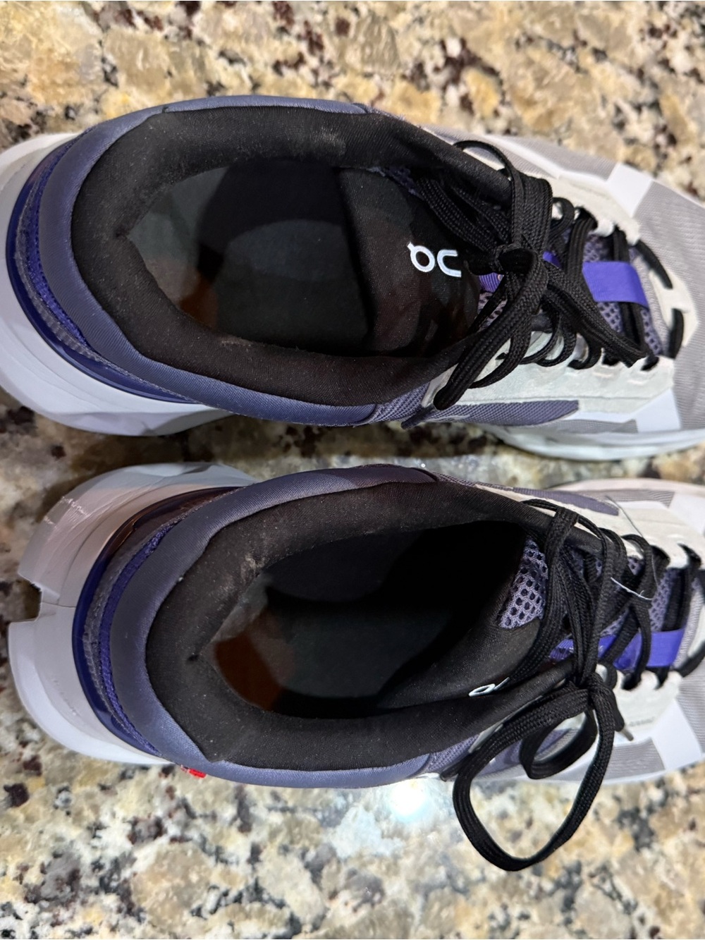 On Running Men's Athletic Trainers in Gray, Purple and Black